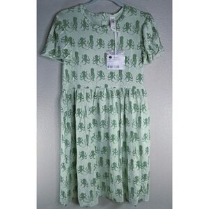 Kate Quinn Colette Dress Green Octopus Bamboo Flutter Sleeve 8Y NWT